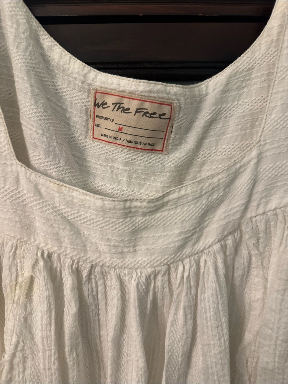 We The Free White Gauze Peasant Tunic with Puff Sleeves - Picture 2 of 5